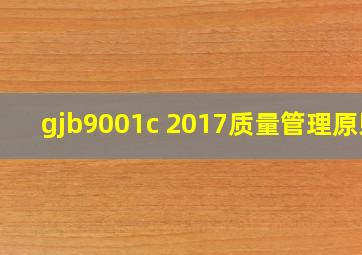 gjb9001c 2017质量管理原则